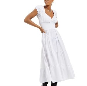Danielle bernstein weworewhat white poplin midi cotton dress size L